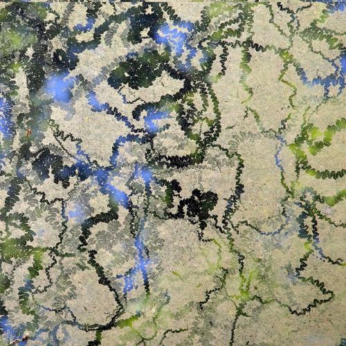 Traces, photographie imprimée sur bâche, 2019. 