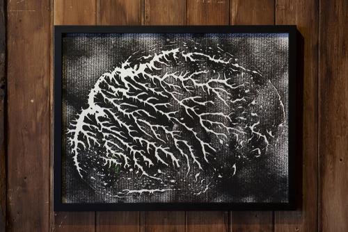 Le cerveau noir, Thierry BOYER/Nicolas DAUBANES (poudre d'acier aimantée, 2024)